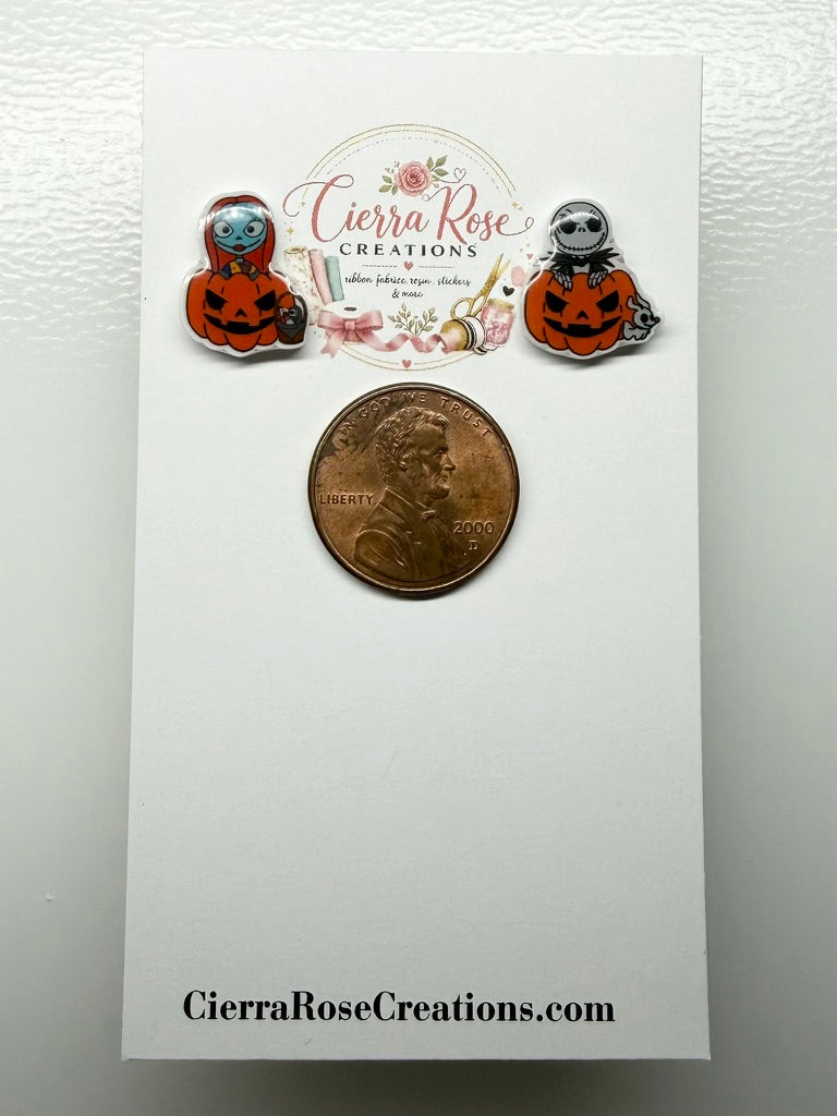 Pumpkin Jack and Sally Earrings