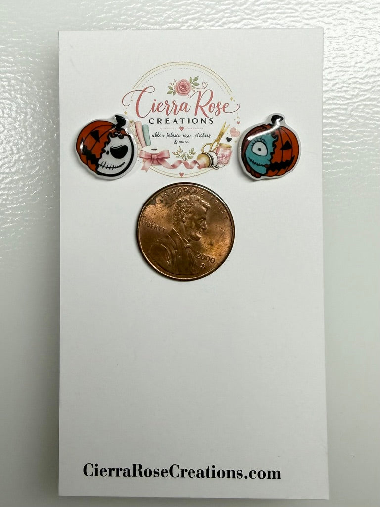 Jack and Sally Pumpkin Earrings