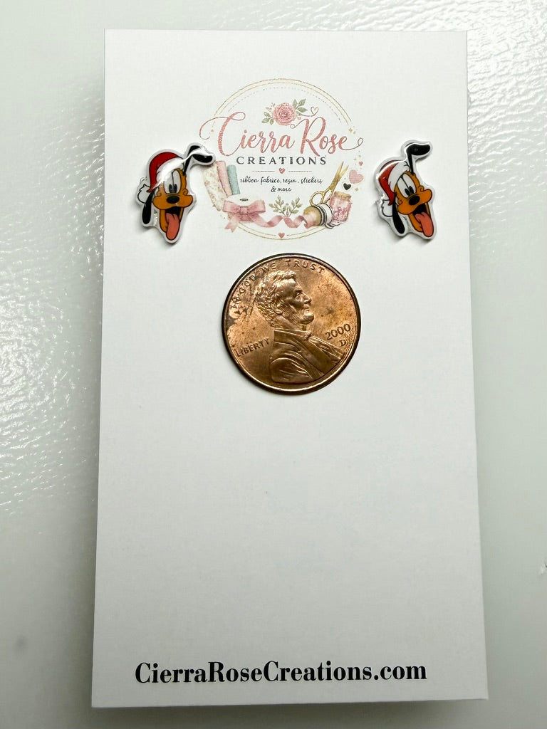 Pluto Santa Earrings