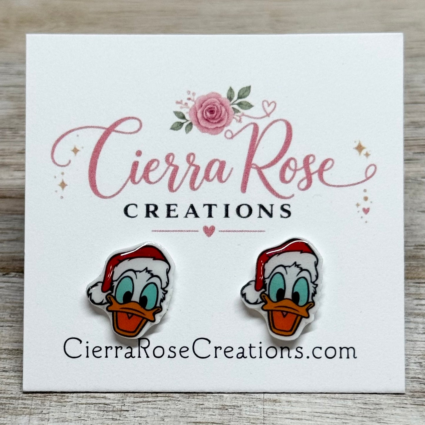 Donald Duck Santa Earrings