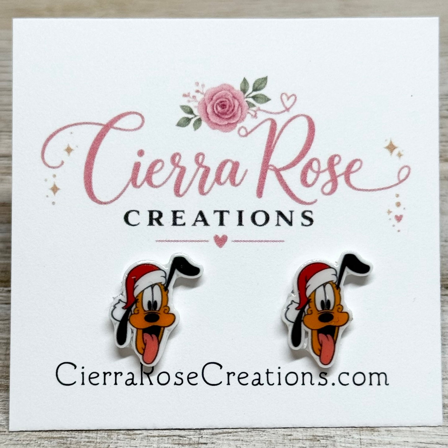 Pluto Santa Earrings