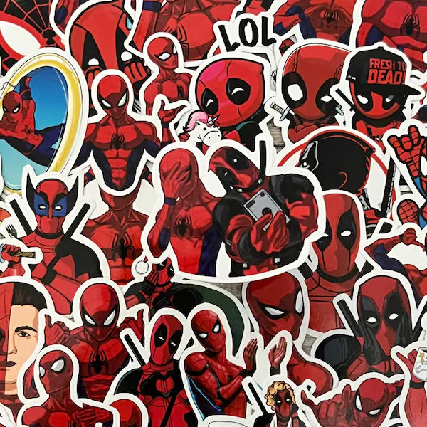 Spiderman and Deadpool Stickers -- Waterproof -- Laptop, Hydro Flask, Scrapbooking, Journaling, Luggage, Skateboard, Diary, Phone Case