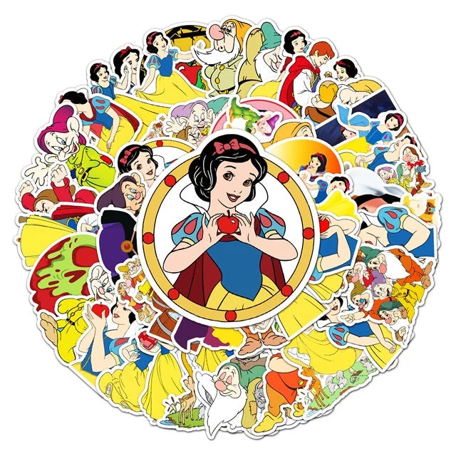 Snow White and the Seven Dwarfs Stickers -- Waterproof -- Laptop, Hydro Flask, Scrapbooking, Journaling, Luggage, Skateboard, Phone Case