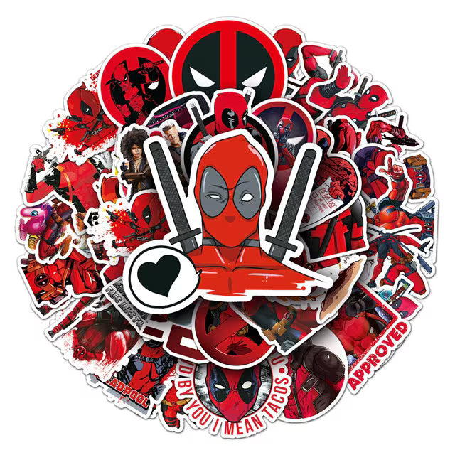 Deadpool Stickers -- Waterproof -- Laptop, Hydro Flask, Scrapbooking, Journaling, Luggage, Skateboard, Diary, Phone Case
