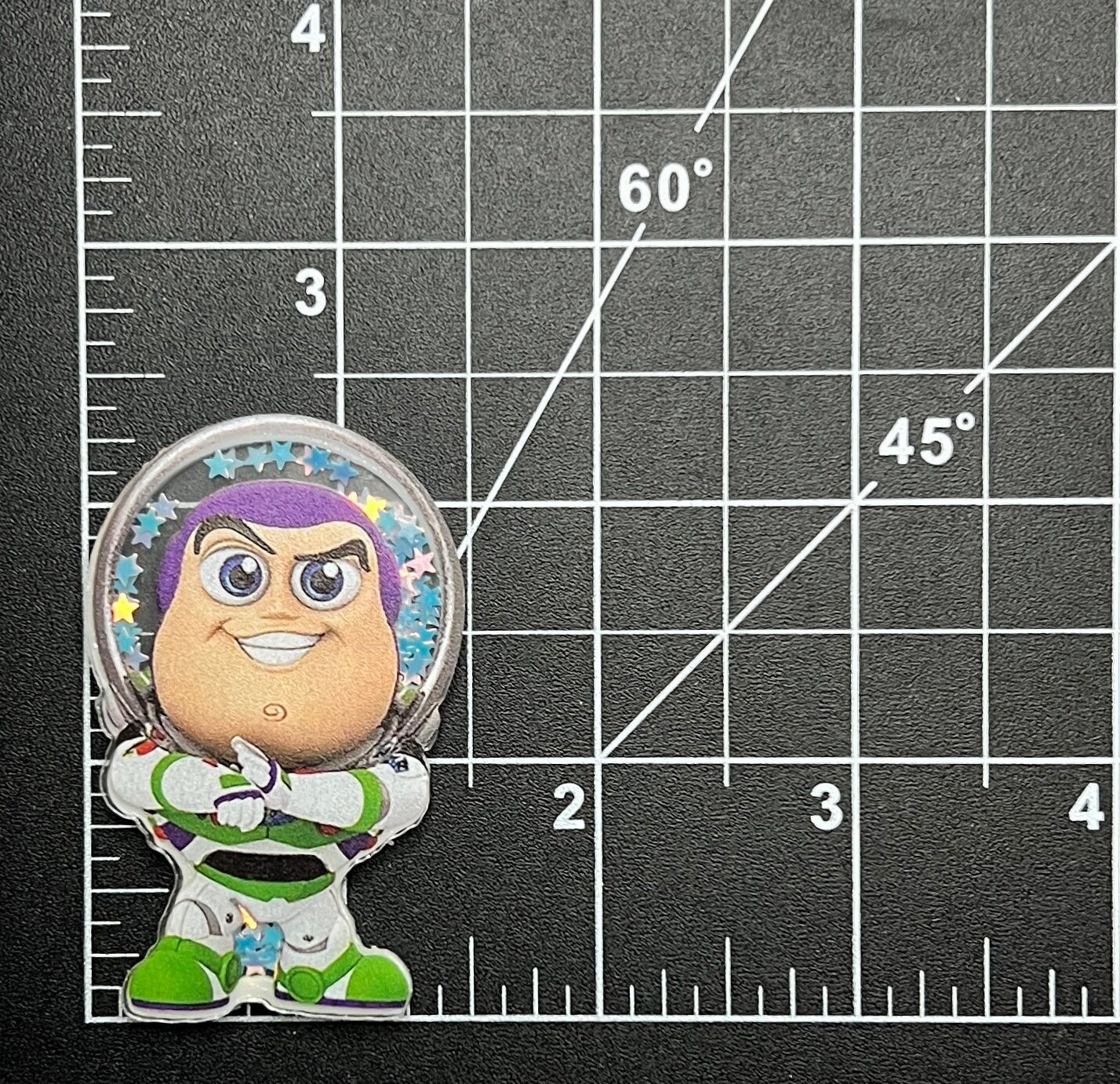Disney Toy Story Buzz Lightyear Acrylic Shakers | Hair Bow Center, Key Ring, Scrapbook Embellishment