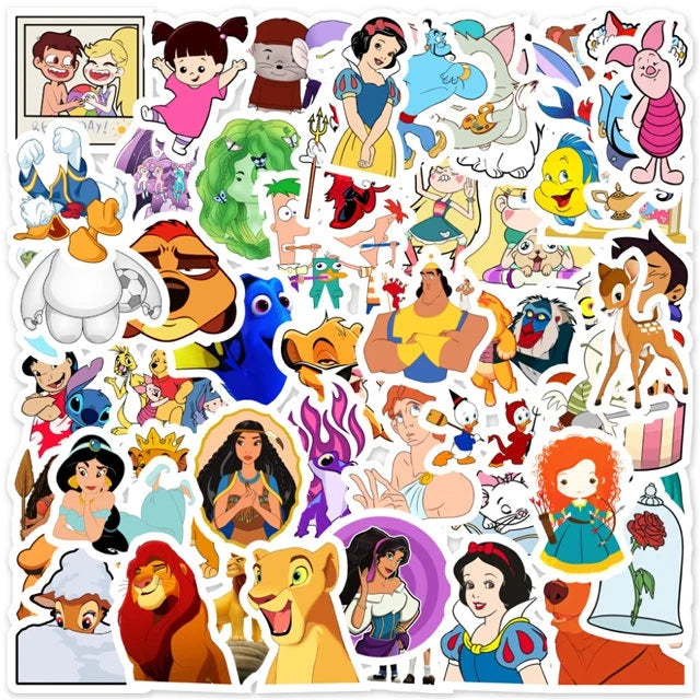 Assorted Disney Stickers -- Water Resistant -- Laptop, Hydro Flask, Scrapbooking, Journaling, Luggage, Skateboard, Diary, Phone Case