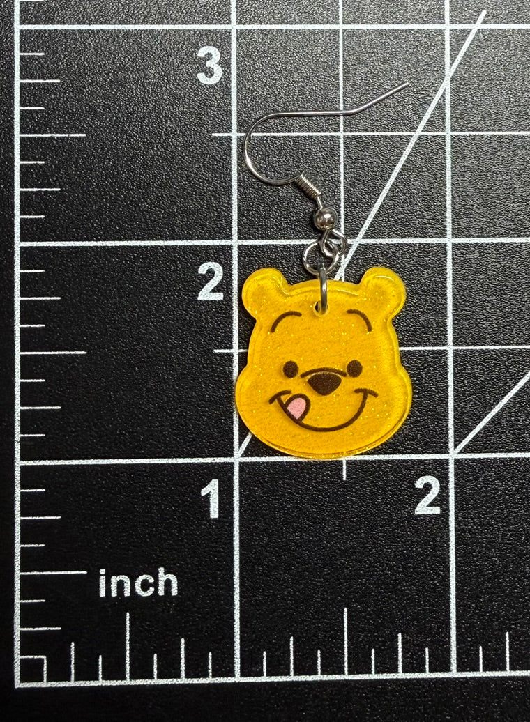 Winnie the Pooh Glitter Earrings |Pooh|Eeyore|Piglet|
