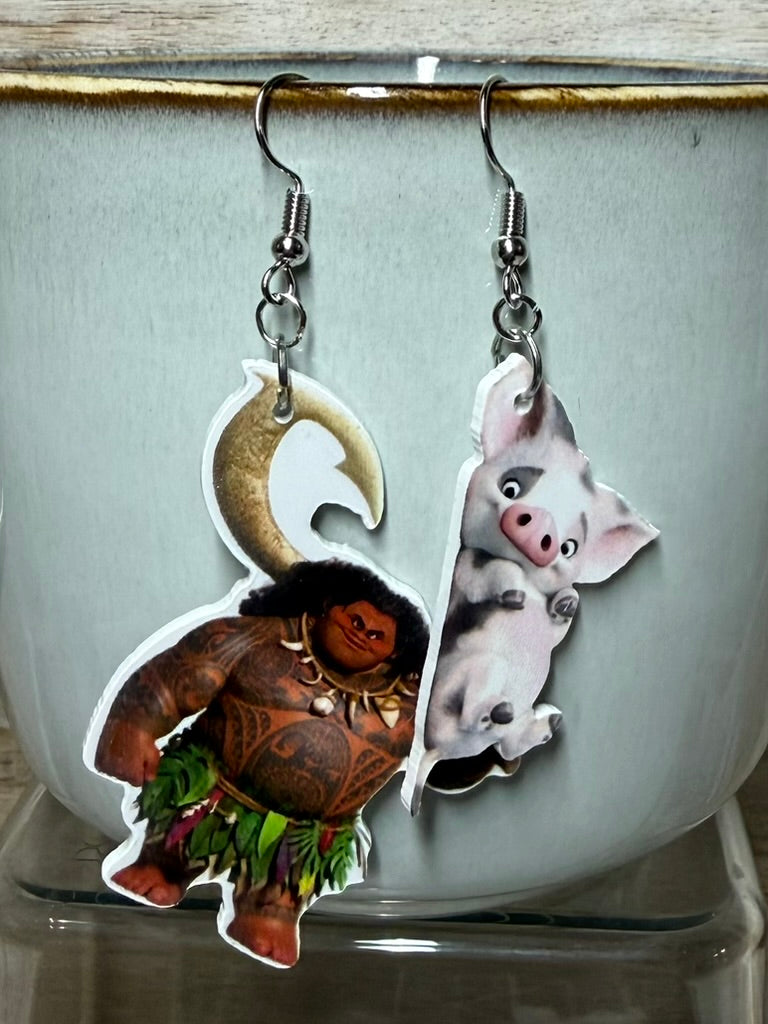 Moana Themed Earrings |Maui| Pua|
