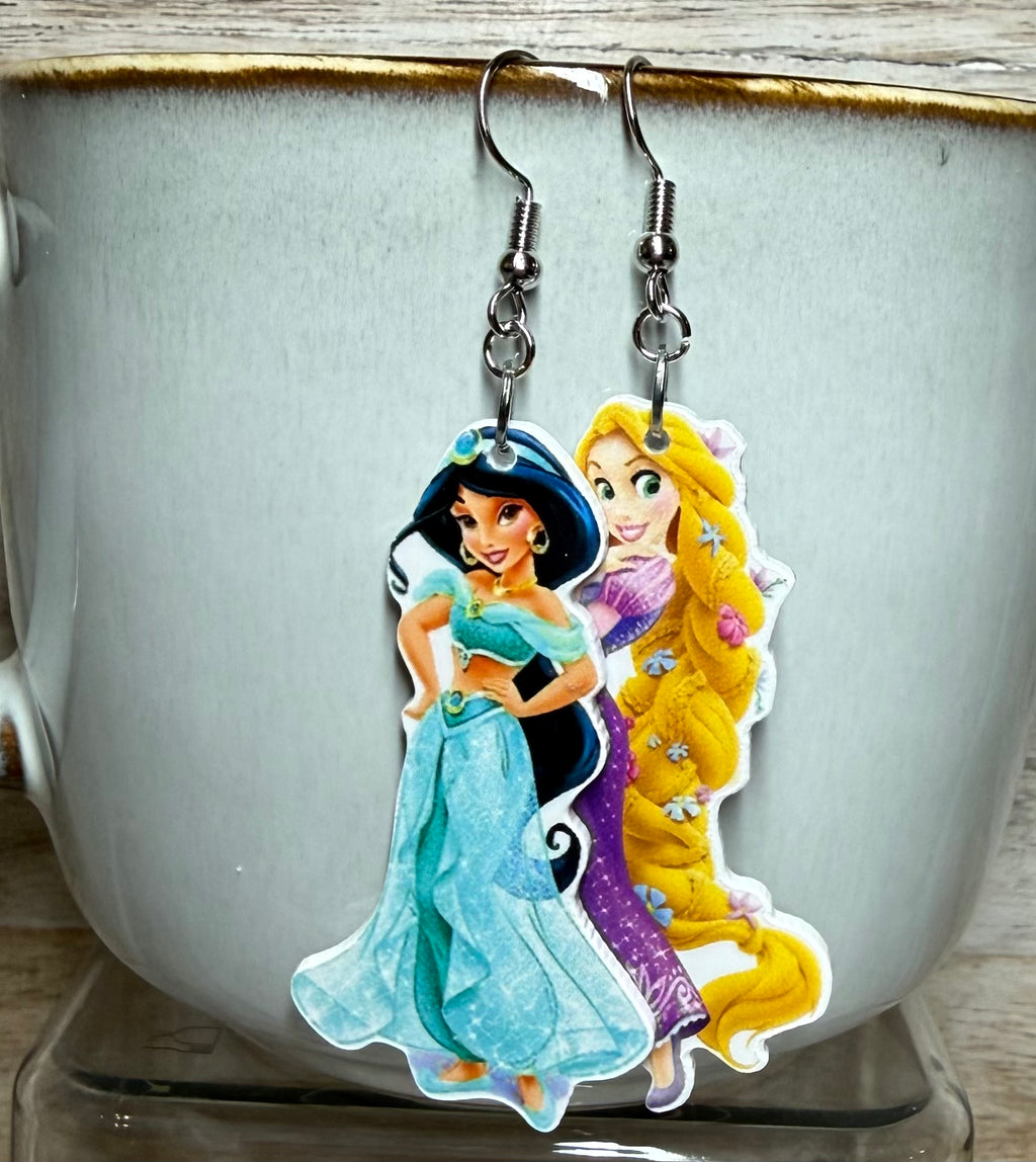 Princess Dangle Earrings | Jasmine & Rapunzel | Handmade Disney-Inspired Earrings