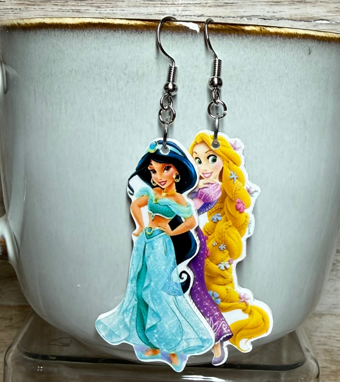 Princess Dangle Earrings | Jasmine & Rapunzel | Handmade Disney-Inspired Earrings
