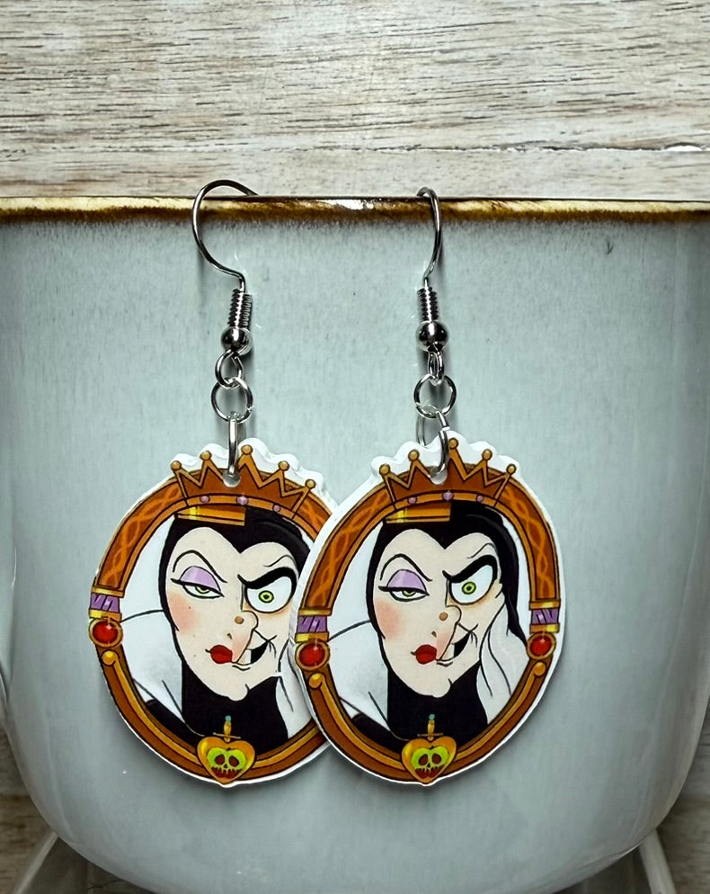 Snow White Inspired Dangle Earrings | Handmade Disney-Inspired Princess Earrings | Fairy Tale Jewelry