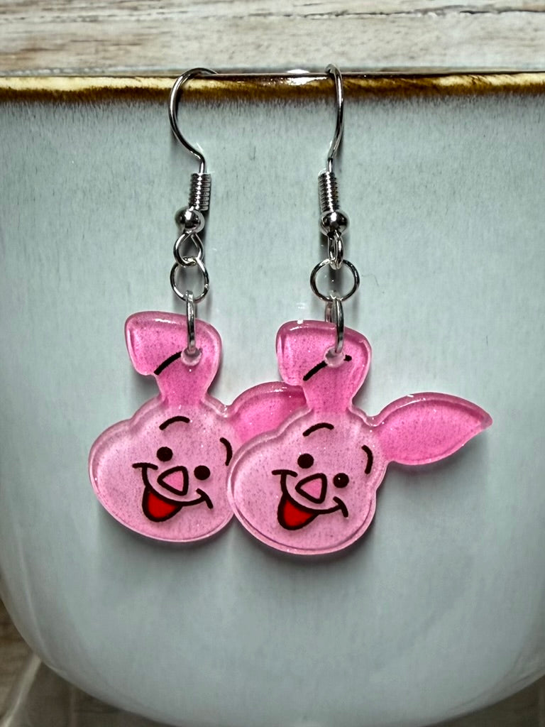 Winnie the Pooh Glitter Earrings |Pooh|Eeyore|Piglet|