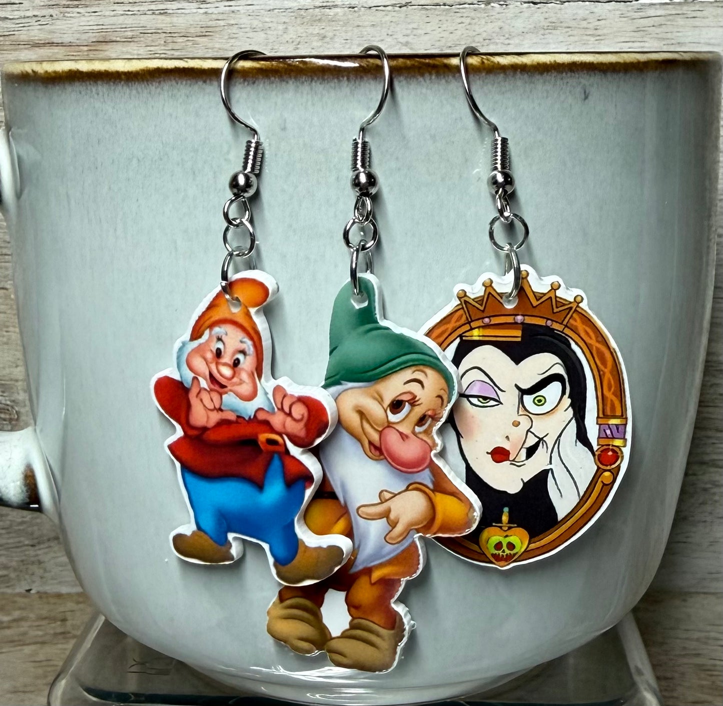 Snow White Inspired Dangle Earrings | Handmade Disney-Inspired Princess Earrings | Fairy Tale Jewelry