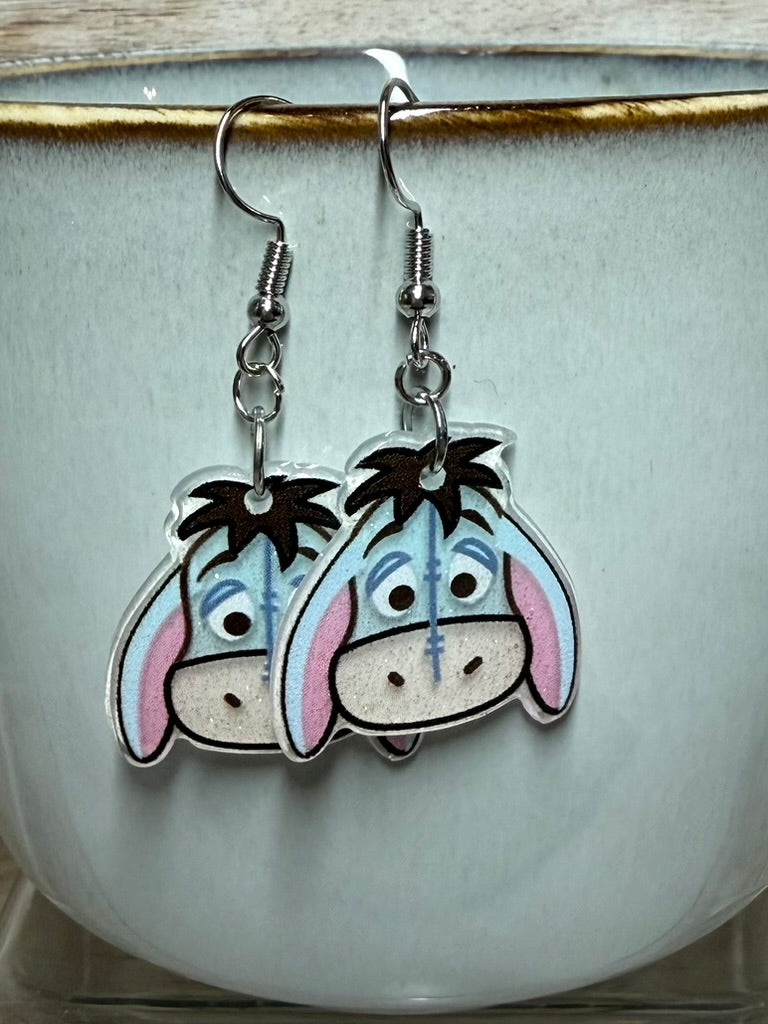 Winnie the Pooh Glitter Earrings |Pooh|Eeyore|Piglet|