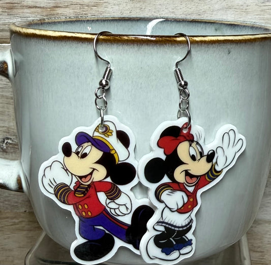 Cruise Mickey and Minnie Earrings