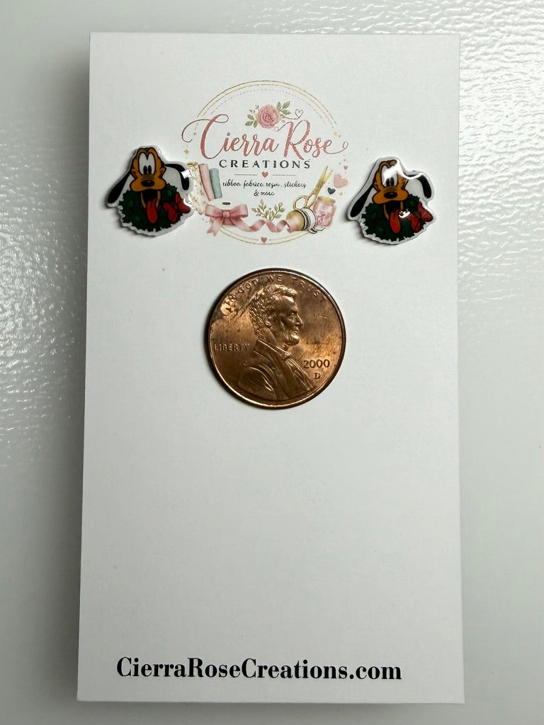 Pluto Christmas Earrings