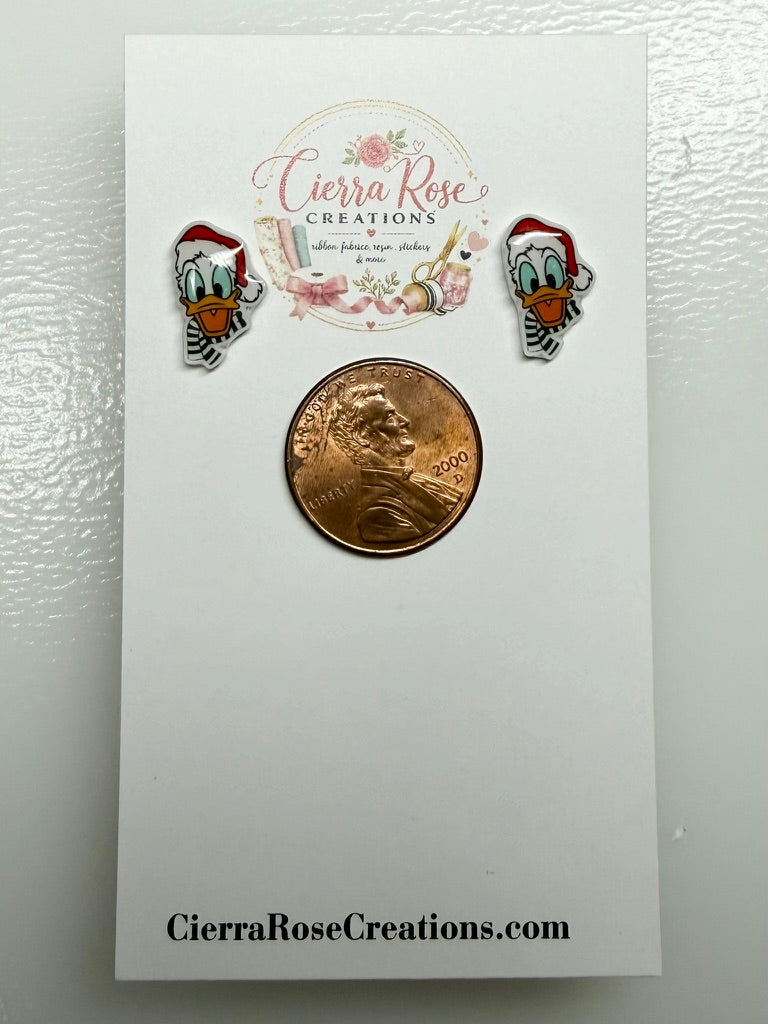 Donald Duck Christmas Earrings