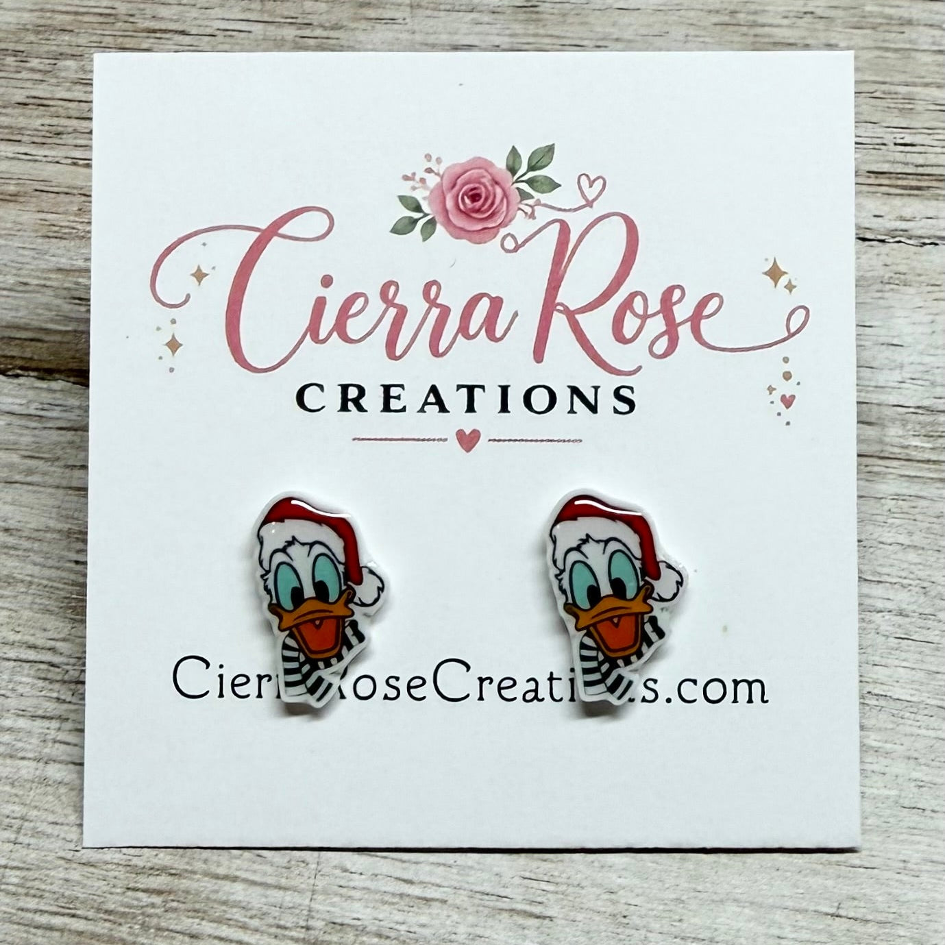 Donald Duck Christmas Earrings