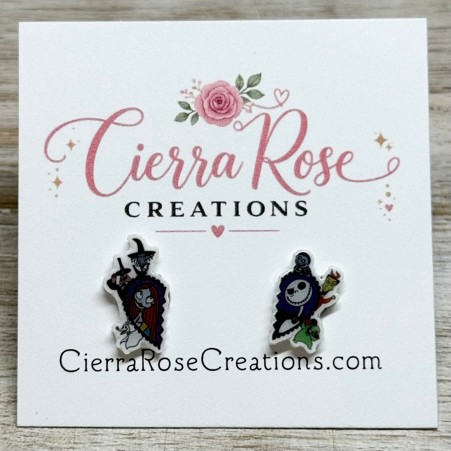 Nightmare Before Christmas Half Heart Earrings