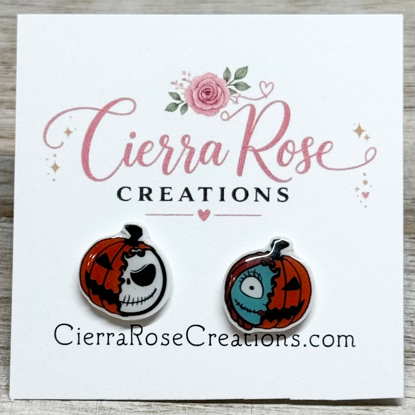 Jack and Sally Pumpkin Earrings