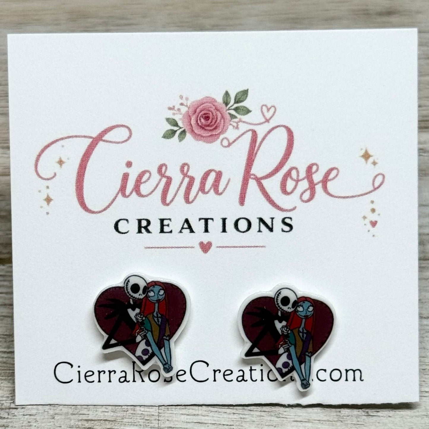 Jack and Sally Heart Earrings