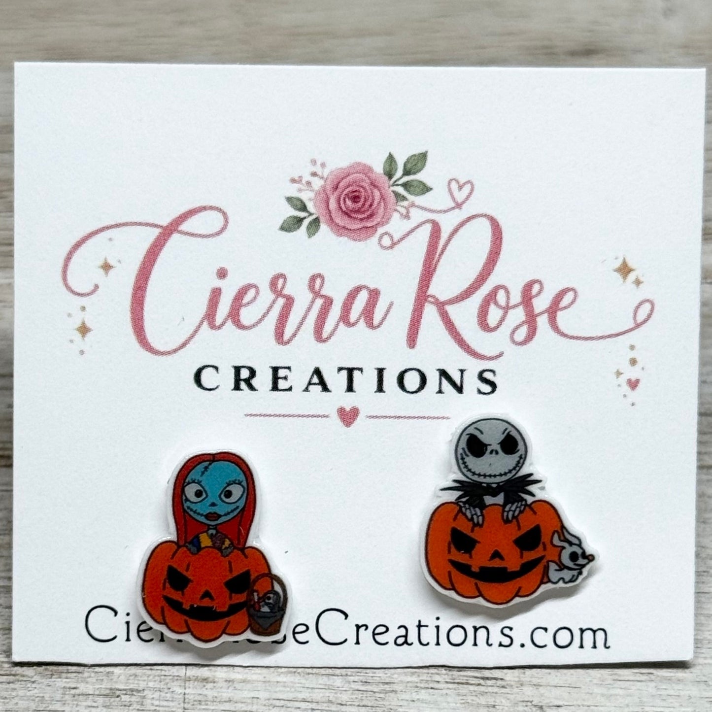 Pumpkin Jack and Sally Earrings
