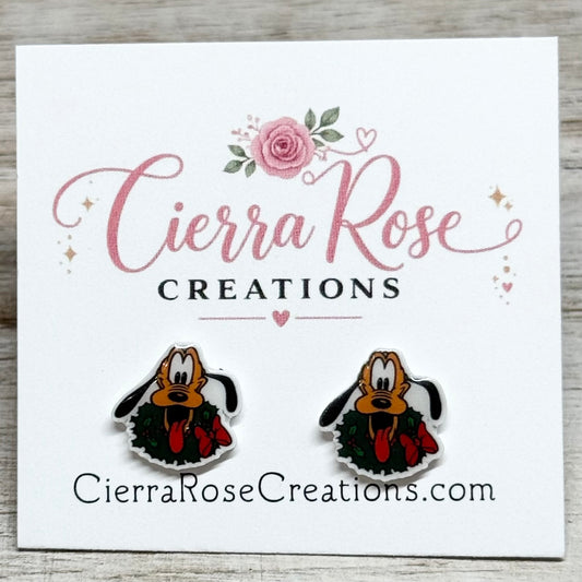 Pluto Christmas Earrings
