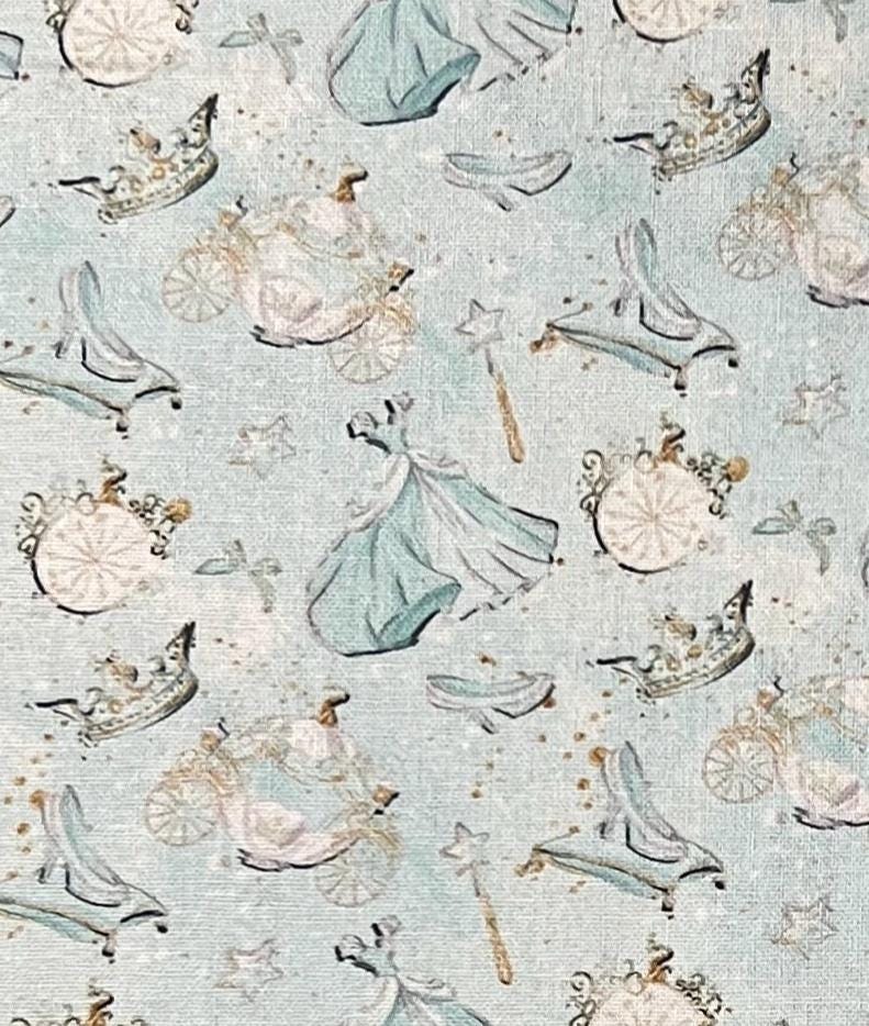 Cinderella Dress Remnants 100% Cotton Fabric (Small Print)