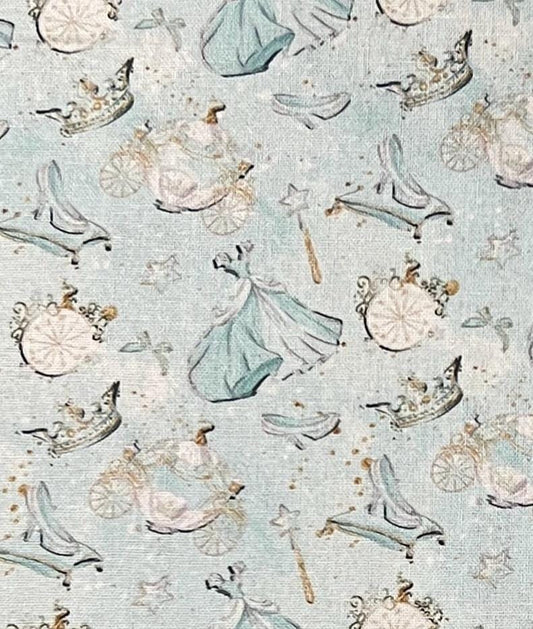 Cinderella Dress Remnants 100% Cotton Fabric (Small Print)
