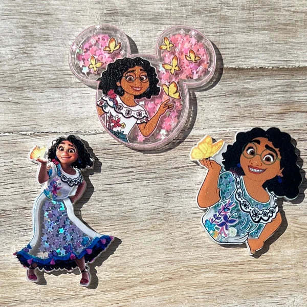 Disney Encanto Mirabel Acrylic Shakers | Hair Bow Center, Key Ring, Scrapbook Embellishment