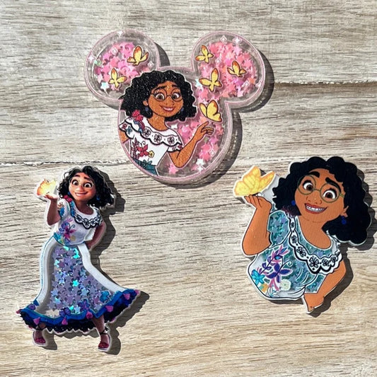 Disney Encanto Mirabel Acrylic Shakers | Hair Bow Center, Key Ring, Scrapbook Embellishment
