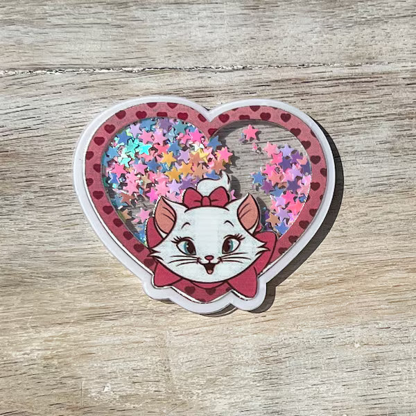 Disney Aristocats Marie Acrylic Shakers | Hair Bow Center, Key Ring, Scrapbook Embellishment