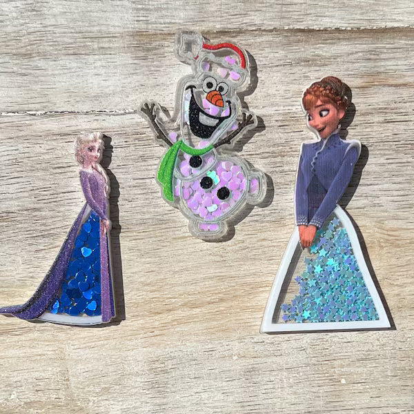Disney Frozen Acrylic Shakers | Hair Bow Center, Key Ring, Scrapbook Embellishment