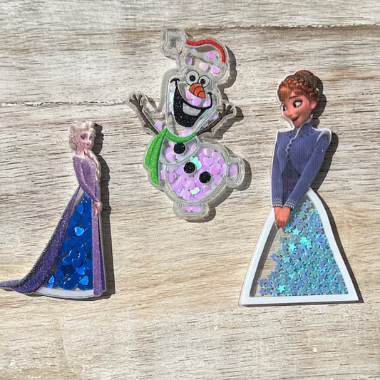 Disney Frozen Acrylic Shakers | Hair Bow Center, Key Ring, Scrapbook Embellishment