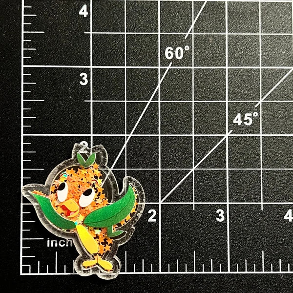 Disney Orange Bird Acrylic Shakers | Hair Bow Center, Key Ring, Scrapbook Embellishment