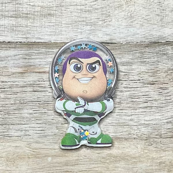Disney Toy Story Buzz Lightyear Acrylic Shakers | Hair Bow Center, Key Ring, Scrapbook Embellishment