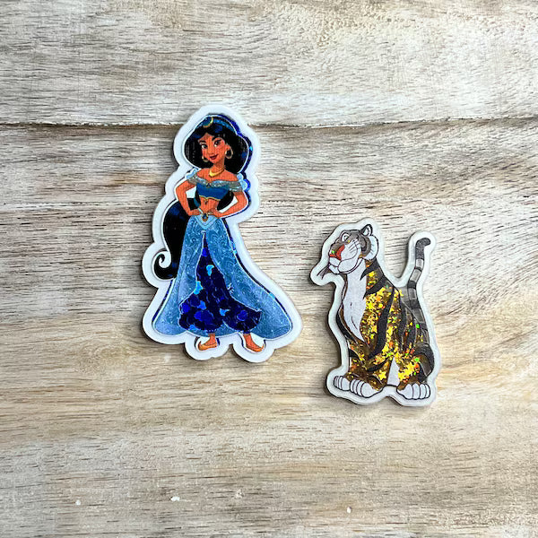 Disney Aladdin Jasmine Raja Acrylic Shakers | Hair Bow Center, Key Ring, Scrapbook Embellishment