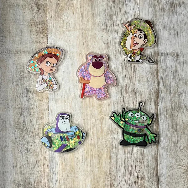 Disney Toy Story Buzz Lightyear, Woody, Jesse, Alien Lots O Acrylic Shakers | Hair Bow Center, Key Ring, Scrapbook Embellishment