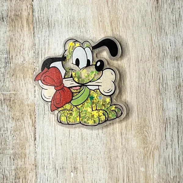 Disney Pluto Acrylic Shakers | Hair Bow Center, Key Ring, Scrapbook Embellishment