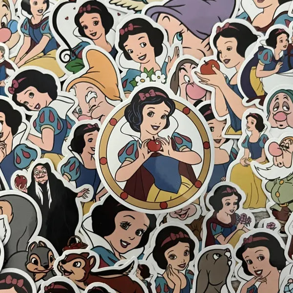 Snow White and the Seven Dwarfs Stickers -- Waterproof -- Laptop, Hydro Flask, Scrapbooking, Journaling, Luggage, Skateboard, Phone Case