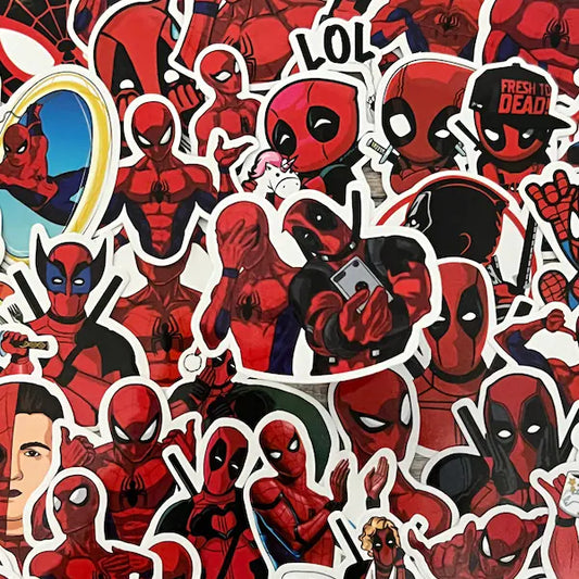 Spiderman and Deadpool Stickers -- Waterproof -- Laptop, Hydro Flask, Scrapbooking, Journaling, Luggage, Skateboard, Diary, Phone Case