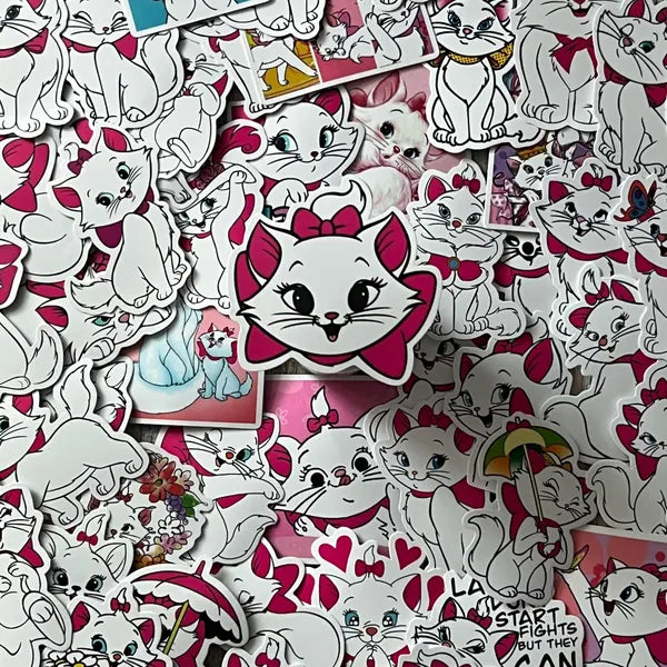 Aristocats Marie Stickers -- Waterproof -- Laptop, Hydro Flask, Scrapbooking, Journaling, Luggage, Skateboard, Diary, Phone Case