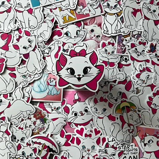 Aristocats Marie Stickers -- Waterproof -- Laptop, Hydro Flask, Scrapbooking, Journaling, Luggage, Skateboard, Diary, Phone Case