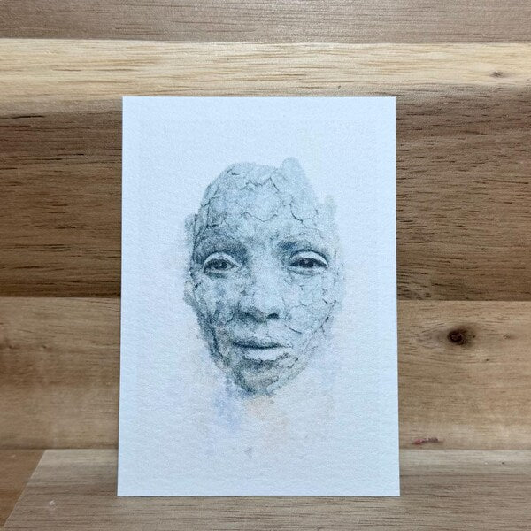 Face sculpture | ACEO Watercolor Print
