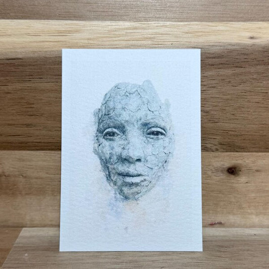 Face sculpture | ACEO Watercolor Print