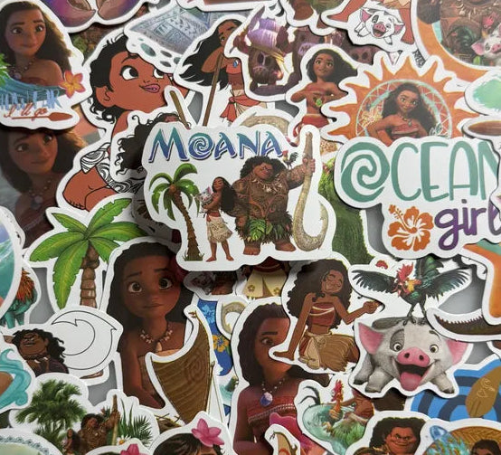 Disney Moana Stickers -- Water Resistant -- Laptop, Hydro Flask, Scrapbooking, Journaling, Luggage, Skateboard, Diary, Phone Case