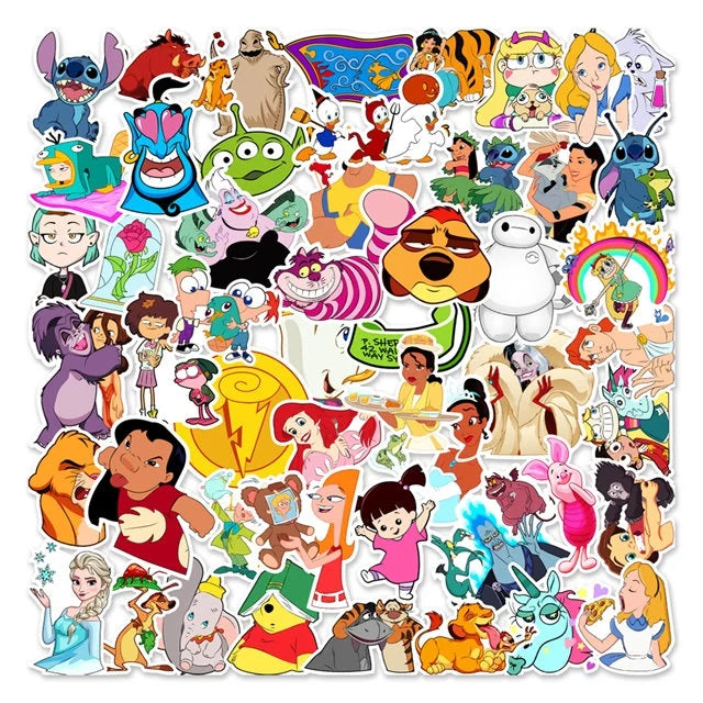Assorted Disney Stickers -- Water Resistant -- Laptop, Hydro Flask, Scrapbooking, Journaling, Luggage, Skateboard, Diary, Phone Case