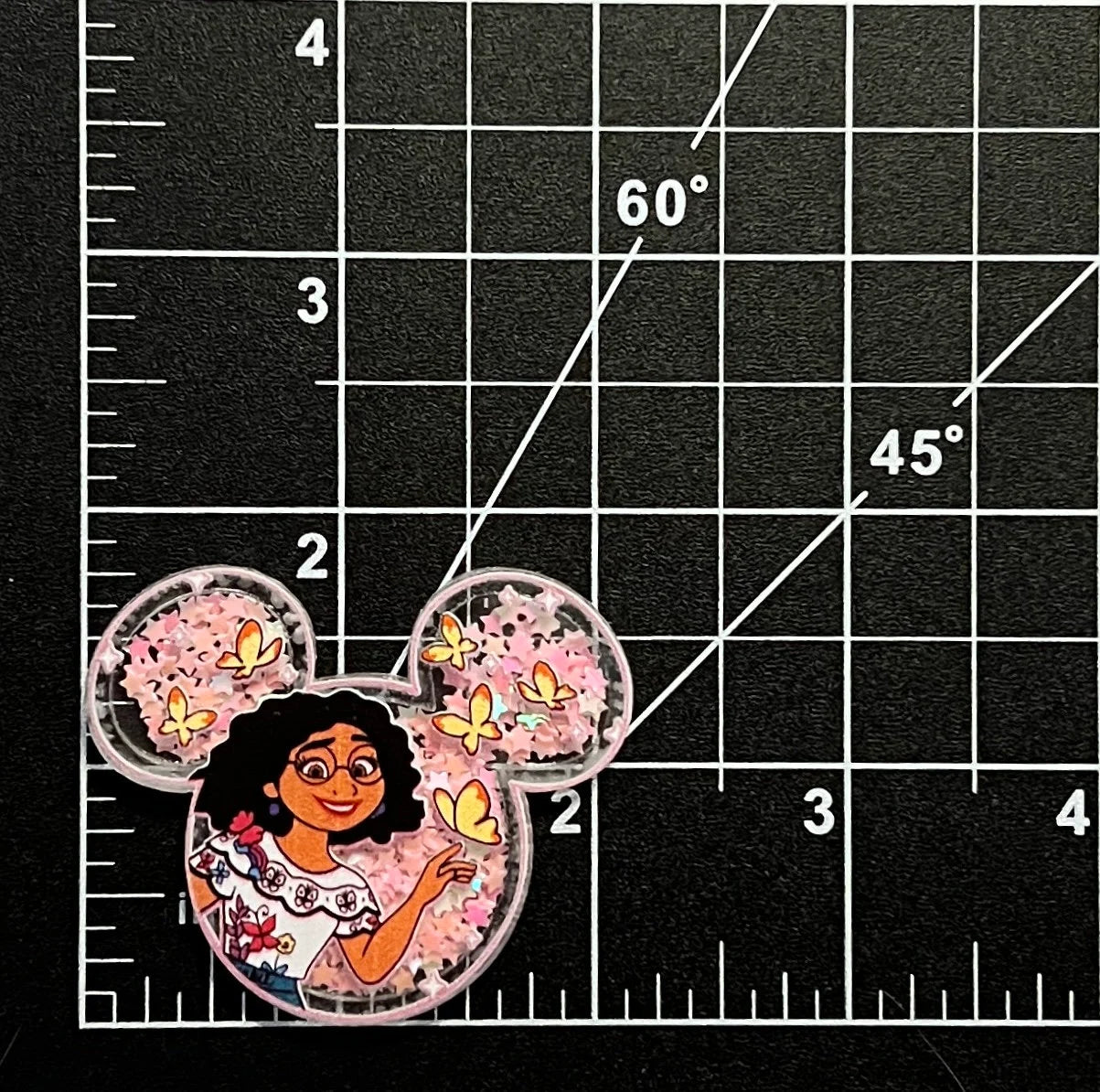 Disney Encanto Mirabel Acrylic Shakers | Hair Bow Center, Key Ring, Scrapbook Embellishment