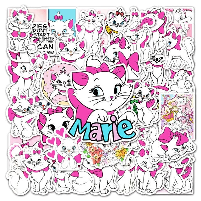 Aristocats Marie Stickers -- Waterproof -- Laptop, Hydro Flask, Scrapbooking, Journaling, Luggage, Skateboard, Diary, Phone Case