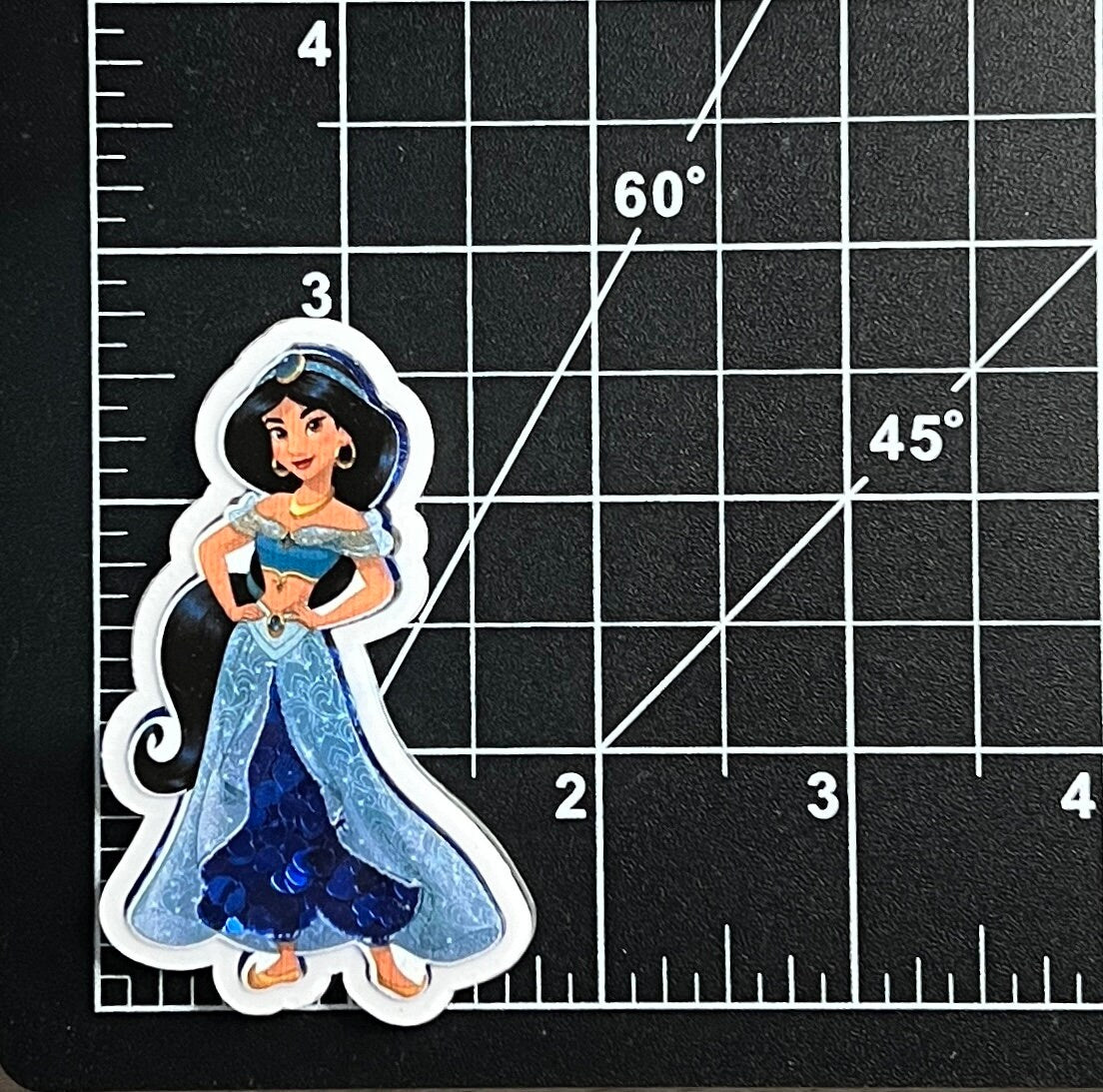 Disney Aladdin Jasmine Raja Acrylic Shakers | Hair Bow Center, Key Ring, Scrapbook Embellishment